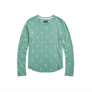 Polo Ralph Lauren All Over Polo Print Long Sleeve Tee